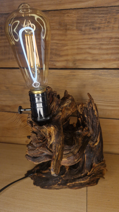 Dimmable Pine Wood Table Lamp: "Rustic Charm"