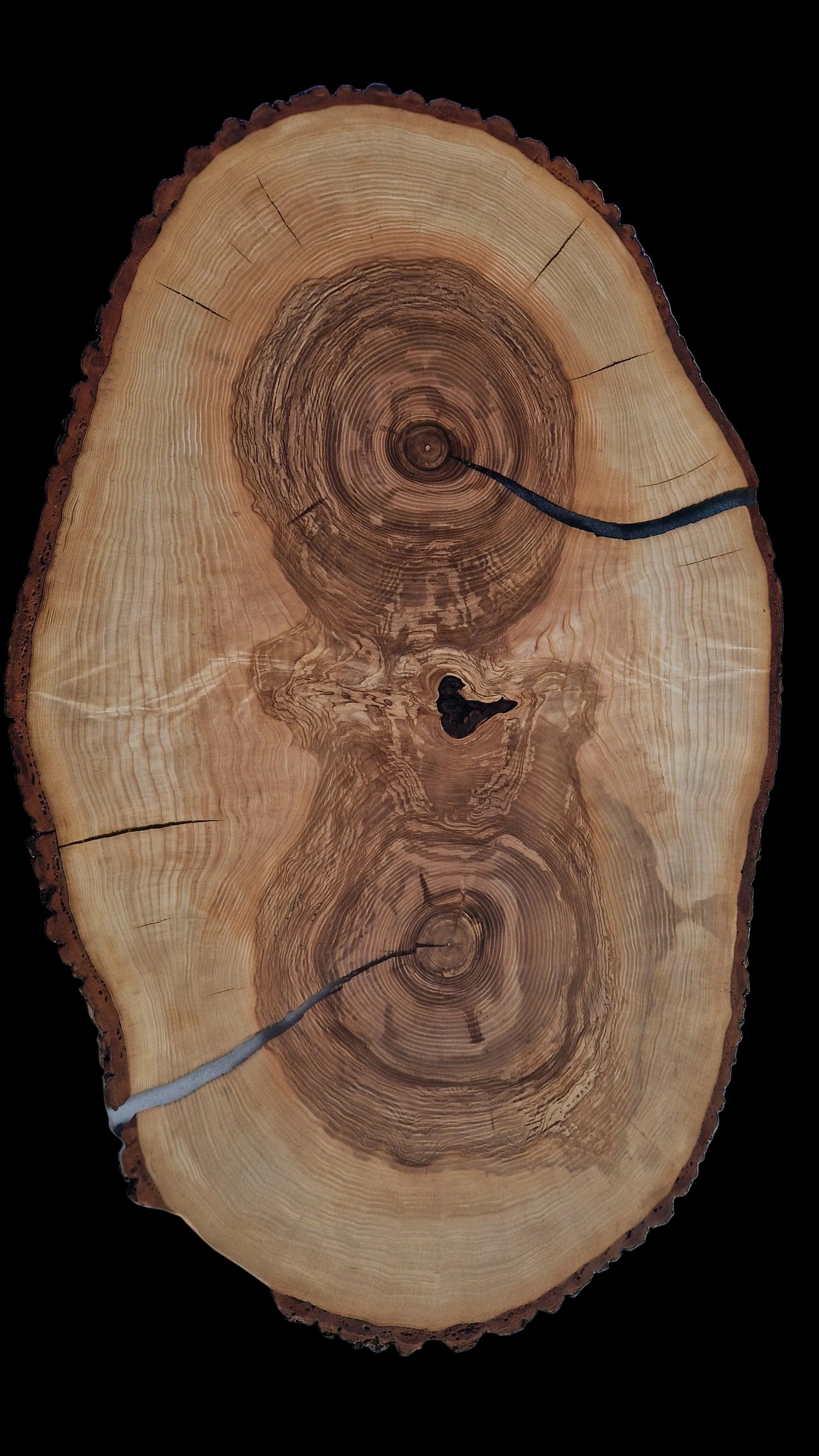 ash wood coffee table with cracks