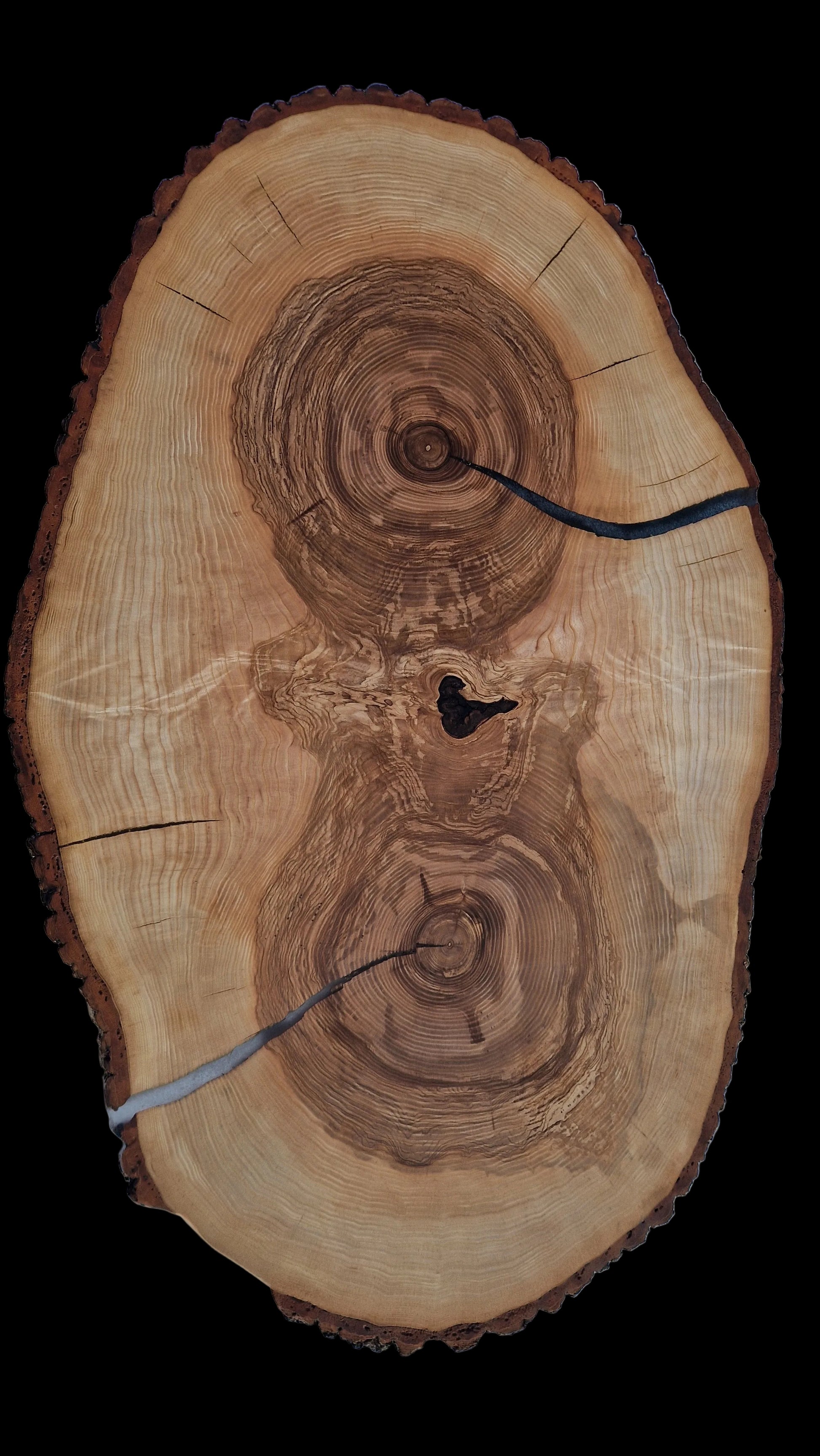 ash wood coffee table with cracks